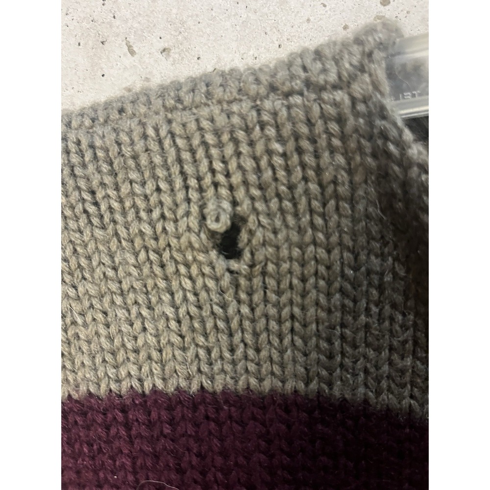 Ralph Lauren Sweater VTG Sz large gray with purple Crewneck Striped-See Pics - Picture 3 of 4